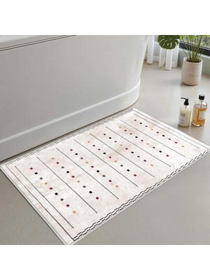 Hakay Monnhein Banyo Paspası, Yumuşak Banyo Halısı, Kaymaz Dot Tabanlı, Su Emici, Makinede Yıkanabilir - 40 x 60 cm