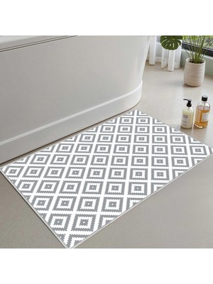 Hakay Monnhein 2'li Set Banyo Paspası, Yumuşak Banyo Halısı, Kaymaz Dot Tabanlı, Su Emici, Makinede Yıkanabilir - 40X60-50 x 80 cm