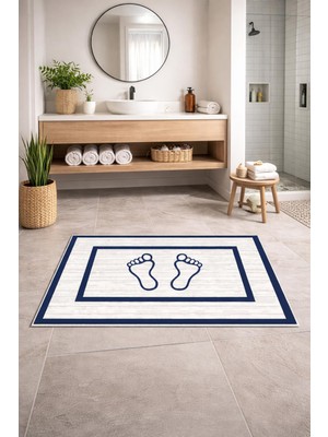 Hakay Pelangi Kaymaz Banyo Halısı, Ayak Desenli, Su Emici Süngerli Yüzey, Makinede Yıkanabilir, Modern Stil, Sarı, 40X60 cm