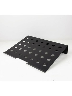 Hakay Deconox Metal Laptop Standı, Siyah Dizüstü Bilgisayar Yükseltici Stand, 38X26 cm Havalandırma Delikli Ergonomik Açılı Notebook Standı, Özel Boyalı Masaüstü Laptop Yükseltici