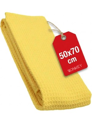 Hakay Wonkey - Kareli Oto Kurulama Havlusu, Waffle Stil Araç Yıkama Bezi, Mikrofiber Araba Havlusu 50X70 cm