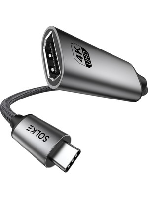 Hakay Solke Usb-C To HDMI Adaptör 0.2 Metre 4K 60Hz Type-C To HDMI Çevirici Dönüştürücü Kablo Thunderbolt 3/4 Macbook Uyumlu