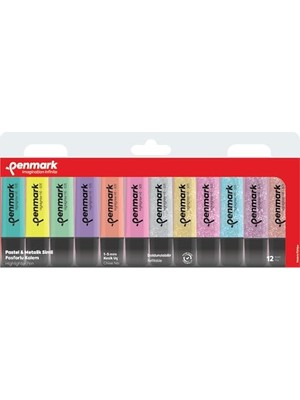 Hakay Fosforlu Kalem 12'li Karışık Renk 6 Pastel ve 6 Simli