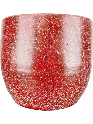 Hakay Bitki Tasarımı Ev Dekorasyon Aksesuar Bordo Granit Toprak Saksı Saksılık Salon Çiçeklik - 19 cm