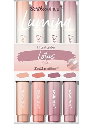 Hakay Scrikss Lumina Fosforlu Kalem Lotus, 4'lü Set, Lotus