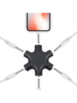 Aesco 6'lı, 3.5mm Stereo, Aux, Çoklayıcı