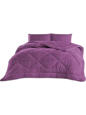 Hakay Teksnil Home Tek Kişilik Çift Taraflı Gri Welsoft Yorgan 155 x 215 Zigzak - Damla - Baklava Desen