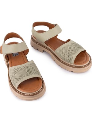 Emel Ayakkabı  Hakiki Deri Lazer Baskılı Ledy Modern Sandalet Scorpion 09-Ln-34