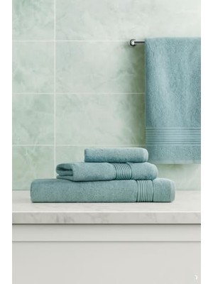 Hakay 3 Parça Ekonomik Banyo Havlu Seti% 100 Pamuklu Basic (Mint)