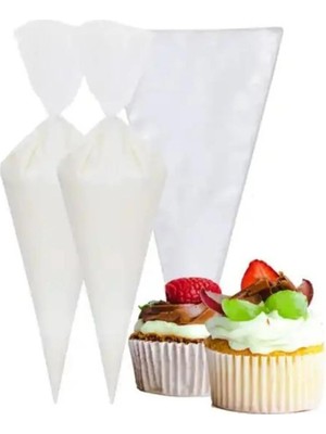 Aesco Kullan At - Tek Kullanımlık Krema Sıkma Torbası Seti, Plastik, 37X31X21 Cm, 1 Paket - 50 Adet