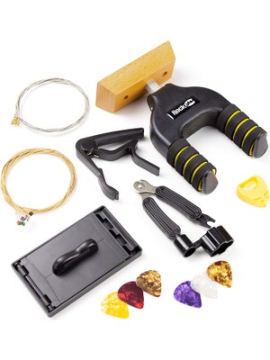 Aesco Rockjam Evrensel Gitar Aksesuarları, Süper Kit Gitar Duvar Montajı, Elektrikli Gitar Telleri, Akustik Gitar Telleri, Gitar Tuner Çoklu Alet, Gitar Capo, Gitar Plektrumları ve Gitar Penası Tutucu