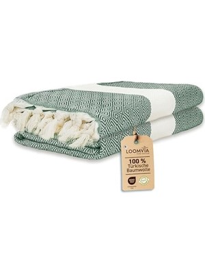 Hakay 4'lü Paket -%100 Pamuk Peştamal 100X180 Cm, Havuz ve Plaj Havlusu, Spor Havlusu, Hızlı Kurur ve Koku Yapmaz, Emici, Hafif ve Kompakt, Yeşil