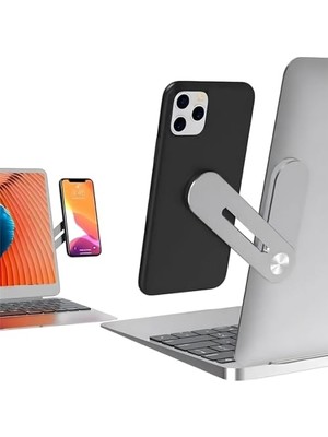 Hakay Metal Ayarlanabilir Laptop ve Monitör Yanı Manyetik Telefon Tutucu Mıknatıslı - FC880