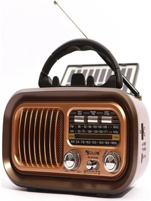 Hakay Ultratekno Nostaljik Görünümlü Solar Panelden Şarj Olabilen Telefon Standlı Fm Radyo Bluetooth Hoparlör