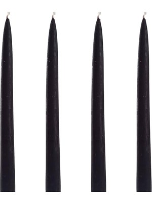 Hakay Petekoğlu Balmumu Mum 4 Adet Standart Şamdan Mumu 25CM Boy 2cm Kalınlık Siyah Dekoratif Mum (Siyah)          [enerji Sınıfı A+++]