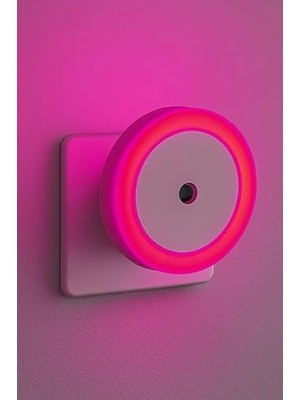 Hakay Promosyonca Yuvarlak Otomatik Gece Lambası, Işığa Duyarlı Ldr Sensörlü, Fotoselli (Pembe)          [enerji Sınıfı A]