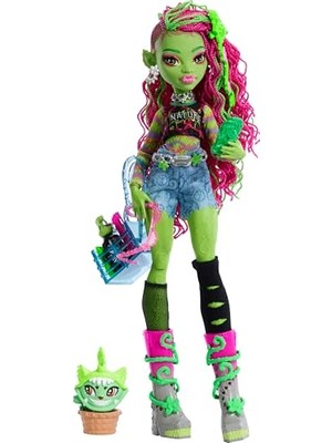 Hakay Monster Hıgh™ Venus Mcflytrap™ Bebek Evcil Hayvanı Chewlian ve Aksesuarlarıyla Monster High Venus Mcflytrap Bebek HRP81
