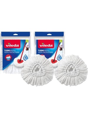 Hakay Vileda Turbo Classic Mop Yedek Başlık, Mikrofiber, Beyaz, 2 Adet