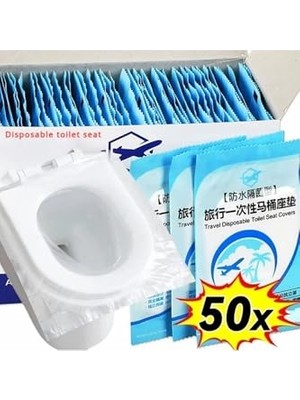Hakay Tineke 50 Adet Tek Kullanımlık Klozet Örtüsü Klozet Poşeti Klozet Kapak Örtüsü Dispenseri