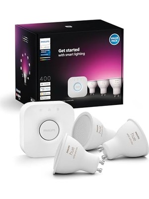 Hakay Philips Huewca 4.2W GU10 Renkli Spot Akıllı Ampul 3'lü Başlangıç Seti