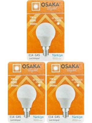 Hakay 7W (50W) Beyaz Işık E14 LED Mini Ampul, 3 Adet          [enerji Sınıfı A]