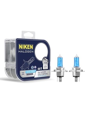 Hakay 12V H4 60/55W Beyaz Işık Ampulü, 5000K, 2 Adet