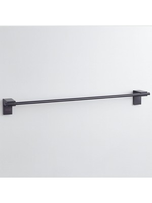 Frefly Store Siyah Metal Uzun Havluluk 49 cm Duvara Monte Vidalı Lüks Banyo Asma Askı Çubuk Tasarım
