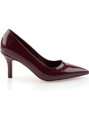 Bambi Bordo  Kadın Klasik Topuklu Ayakkabı K01231083598