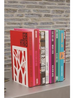 Frefly Store Ağaç Desenli Metal Kitap Tutucu, Ikili Set, Şık Tasarım