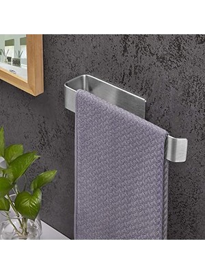 Hakay Paslanmaz Çelik Havluluk 27CM Uzun - Kendinen Yapışkanlı - Havlu Askısı Model: Stuttgart