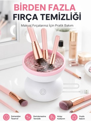 Elektrikli Makyaj Fırçası Temizleyici USB ile Çalışan Otomatik Fırça Yıkama Makinesi Yeni Nesil