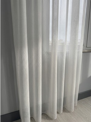 Demor Home Pırlanta Parlak Dokulu Ağır Gramajlı 1/3 Sık Pile Hazır Dikili Ütü Gerektirmez Tül Perde