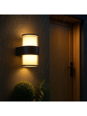 Aesco Bora LED Duvar Aplik 12W IP54 – Günışığı 3200K, 1170 Lümen, Su Geçirmez Iç ve Dış Mekan Aydınlatma, Bahçe Balkon Teras Ev Koridor Için