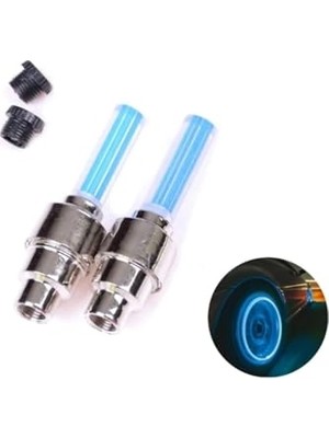 Hakay 2 Çift (4 Adet) Mavi LED Işıklı Hareket Sensörlü Işıklı Bisiklet Araba Motor Sibop Kapağı Lambası