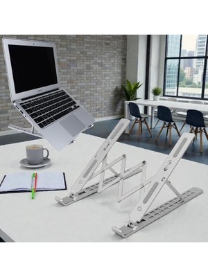 Aesco En Büyük Boy Alüminyum Katlanabilir Kademeli Laptop Bilgisayar Notebook Mac Standı, Ergonomik Notebook ve Tablet Tutucu, Çok Sağlam Metal Taşınabilir Tasarım, Hafif Koruma Çantası ile Beraber SG-001