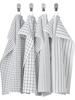 Frefly Store Ikea Rınnıg Çay Havlu, Beyaz/koyu Gri/desenli, 18X24 (45X60 Cm)