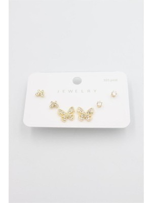 Royaleks Çoklu Set Küpe - Altın