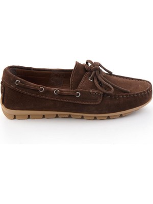 Bambi Kahve Hakiki Deri Kadın Loafer Ayakkabı K01680000302