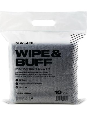 Hakay Nasiol Wipe&buff Mikrofiber Seramik Kaplama Uygulama Bezi 10'lu Paket, Tüy Bırakmaz Detailing Bezi, Çift Taraflı Araç Içi Bakım,temizlik Bez