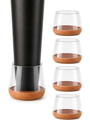 Aesco Yuvarlak Silikon Keçeli Sandalye ve Masa Ayağı Pabucu 4'lü Set (Medium " 3,8-4,1 cm ")
