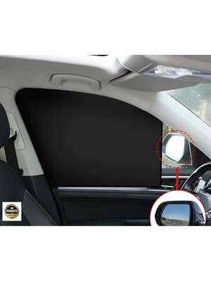 Hakay Trakmats Tesla Model Y 2019-2025 ile Uyumlu Oto Güneşlik Perde, 2 Adet, Cırtlı, Siyah, 77X45 cm