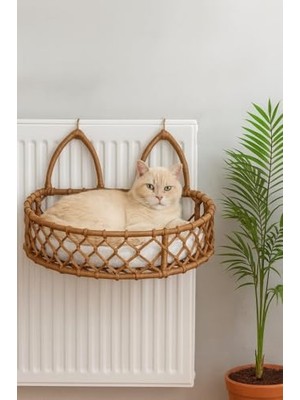 Frefly Store Kedi Köpek Kalorifer Yatağı Dekoratif Hamak (Kahverengi)