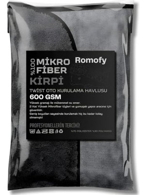 Hakay Romofy Araç Kurulama Havlusu 50X70 cm | 600 Gsm – Premium Çift Taraflı Ultra Süper Emici Oto Yıkama Havlusu, Çizmeyen Bükümlü Mikrofiber Bez - Araba Temizlik Yıkama ve Kurulama Havlusu