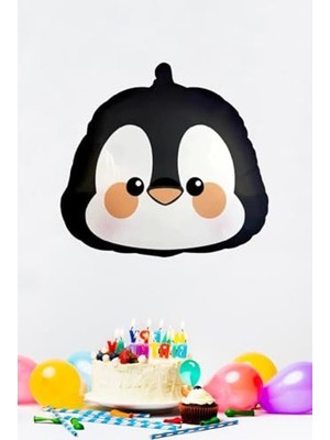 Aesco Penguen Kafası Temalı Folyo Balon ile Doğum Günü Kutlaması