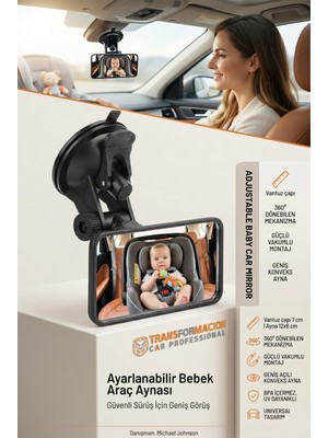 Aesco Transformacion Babypoint Vantuzlu Bebek Araç Içi Ayna 360° Ayarlanabilir Güvenlik Gözlem Aynası 428863