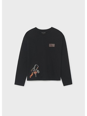 Mayoral Siyah Erkek Çocuk Uzun Kollu T-Shirt 7042