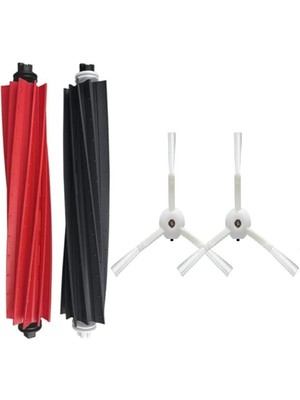 Frefly Store Roborock ile Uyumlu S8 / S8+ / S8 Plus / S8 Pro Ultra Robot Süpürge Için Yedek Parça Yenileme Seti, S8 / S8+ / S8 Plus / S8 Pro Ultra Uyumlu 1 Set Ana Fırça,2 Adet Yan Fırça Yedek Seti-Beyaz 4 Parça