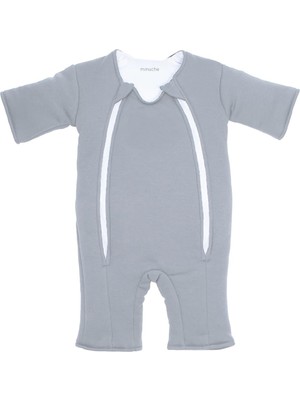 Frefly Store MINUCHE%100 Pamuk Bebek Uyku Tulumu - Elyaf Dolgulu ve Kolay Alt Değiştirme Için Çift Fermuarlı (Gri, 3-6 Ay)