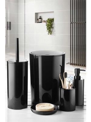 Primanova Flores 5'li Banyo Seti - Siyah