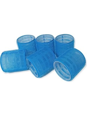 Frefly Store Croc 1214 Mega Boy Bigudi 6lı Cırtlı - Yapışkanlı Bigudi Mavi